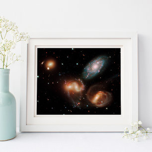 Stephan's kvintett Celestial rymdfoto 10x8 Poster