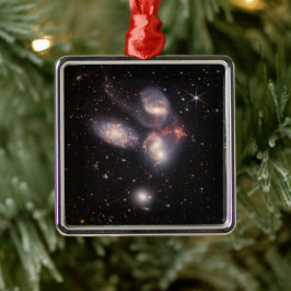 Stephan's Quintet 5 galaxers djupfält James Webb Julgransprydnad Metall