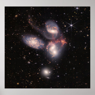 Stephan's Quintet 5 galaxers djupfält James Webb Poster