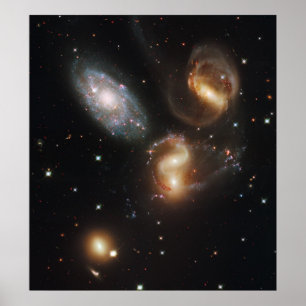 Stephans quintet Galaxies (Hubble Telescope) Poster