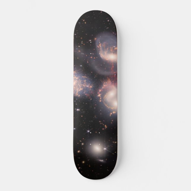 Stephans Quintet Galaxies | JWST Mini Skateboard Bräda 18,5 Cm (Framsida)