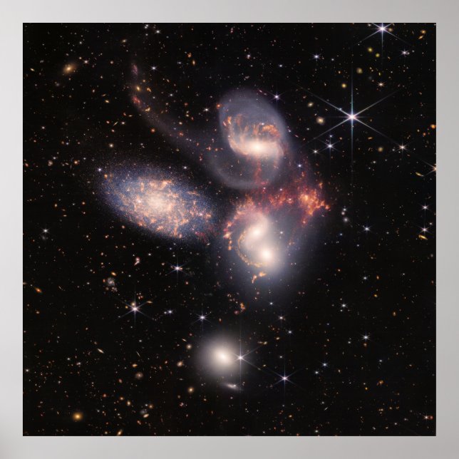Stephans Quintet Galaxies | JWST Poster (Framsidan)