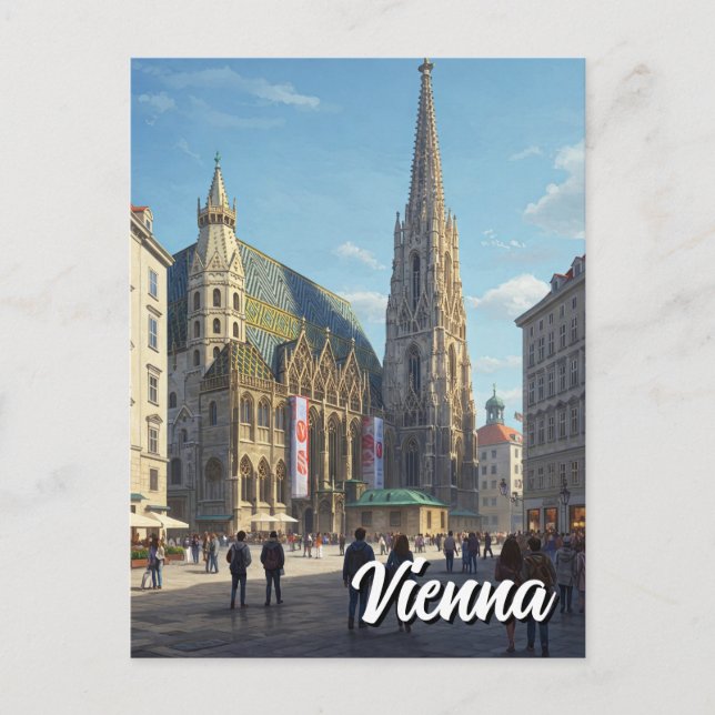 Stephansplatz Wien Österrike Resa Vykort (Framsida)