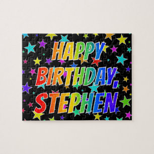 "STEPHEN" First Namn, Roligt "GRATTIS PÅ FÖDELSEDA Pussel