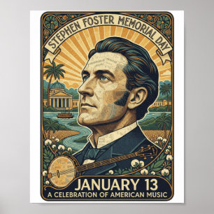 Stephen Foster minnesdag Poster