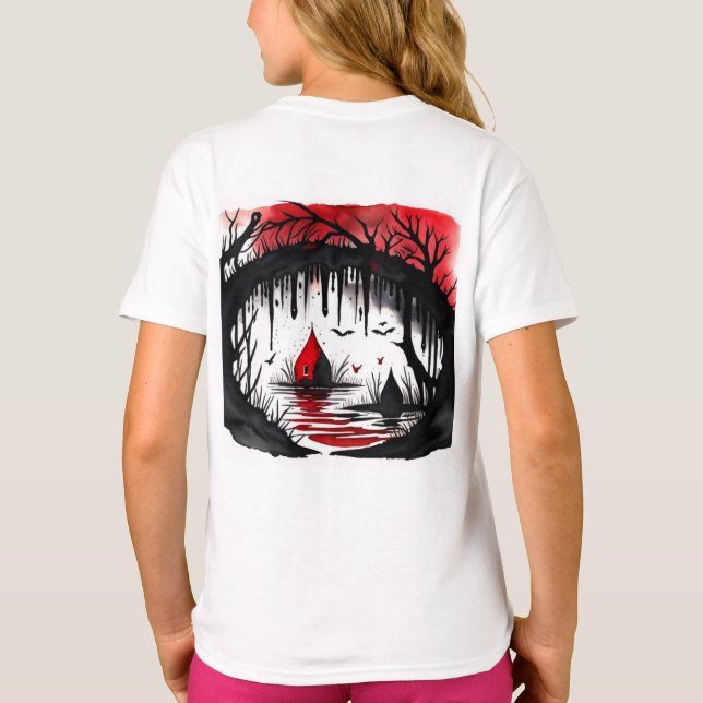 Stephen gimmel stil, dessin, aquarelle, aquarelle t shirt (Baksida)