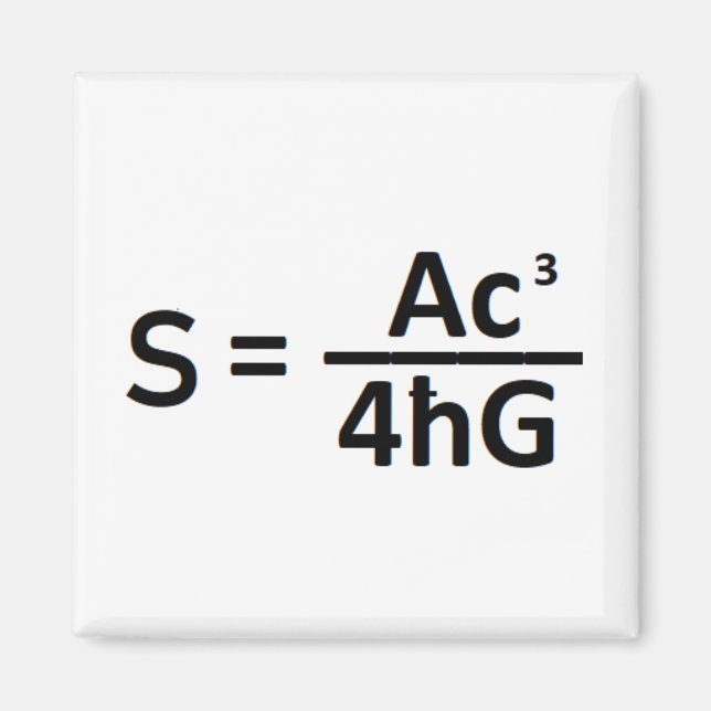 Stephen Hawkin Black Hål Entropy Formula Magnet (Framsidan)