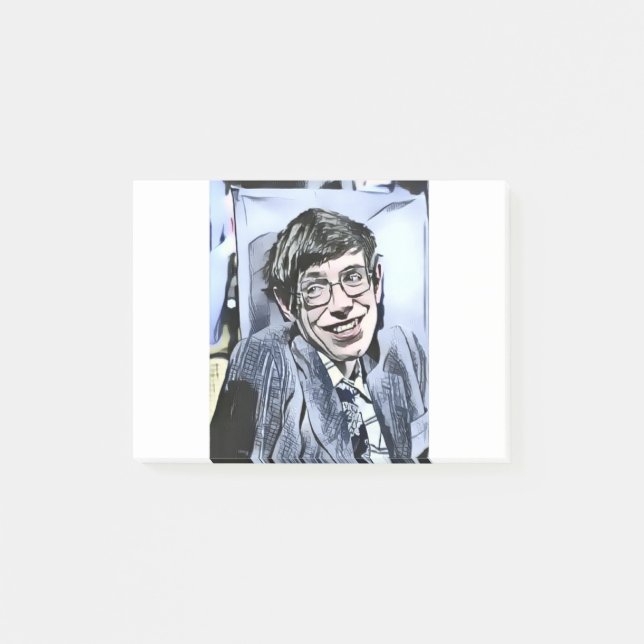 Stephen Hawking-foto. Post-it Block (Framsida)