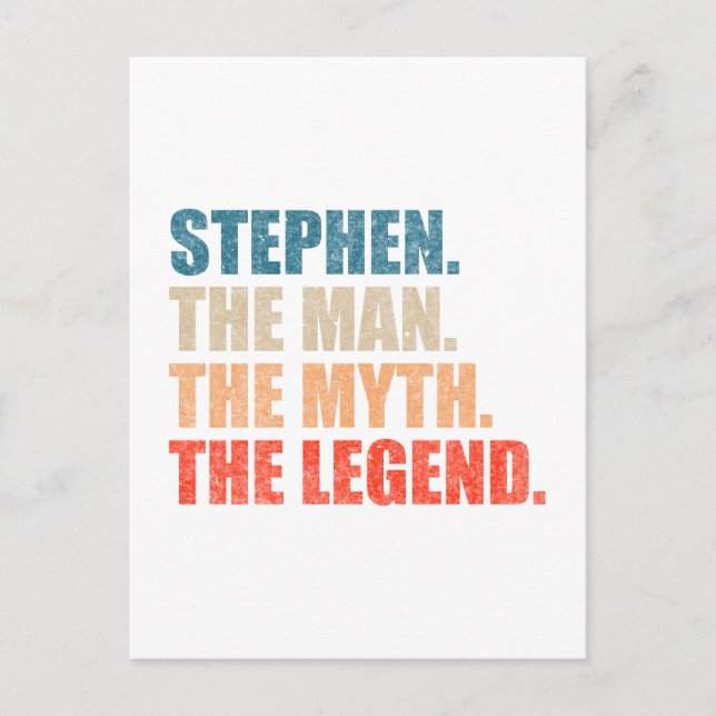 Stephen Mannen Myten Legenden Vykort (Framsida)