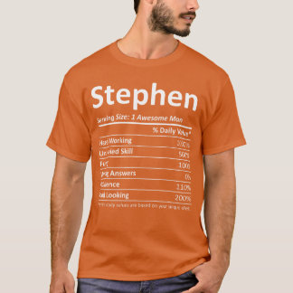 STEPHEN Nutrition Rolig Personlig Namn Födelsedag T Shirt