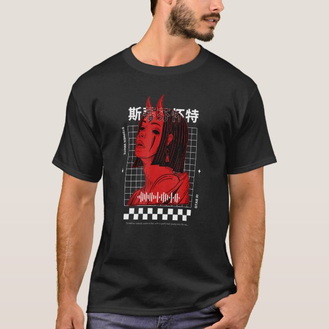 Stephen White's Devil Girl Aesthetic T Shirt (Framsida)