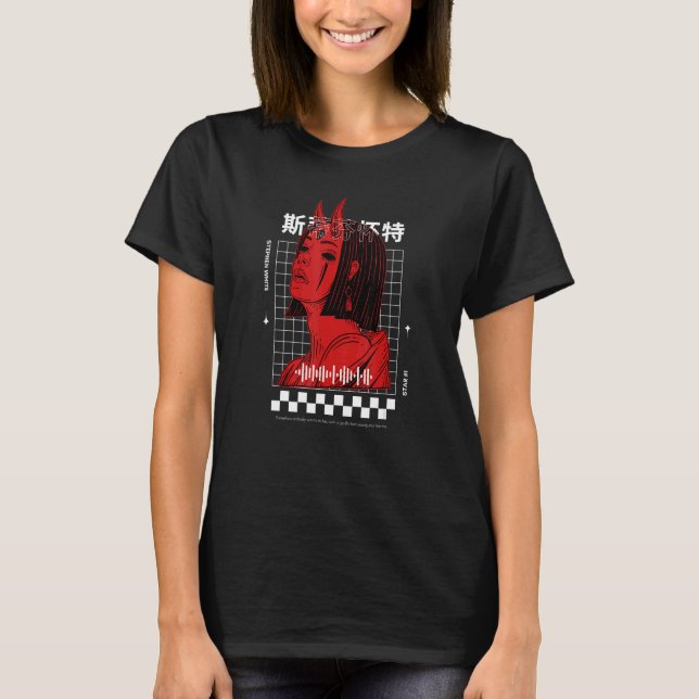 Stephen White's Devil Girl Aesthetic T Shirt (Framsida)