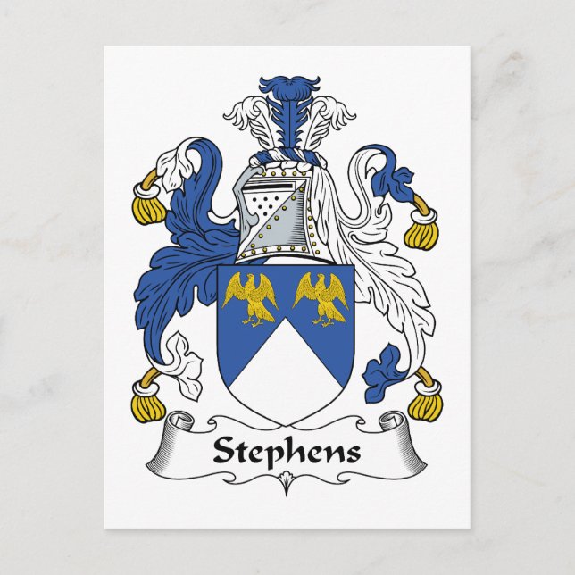 Stephens Family Crest Vykort (Framsida)