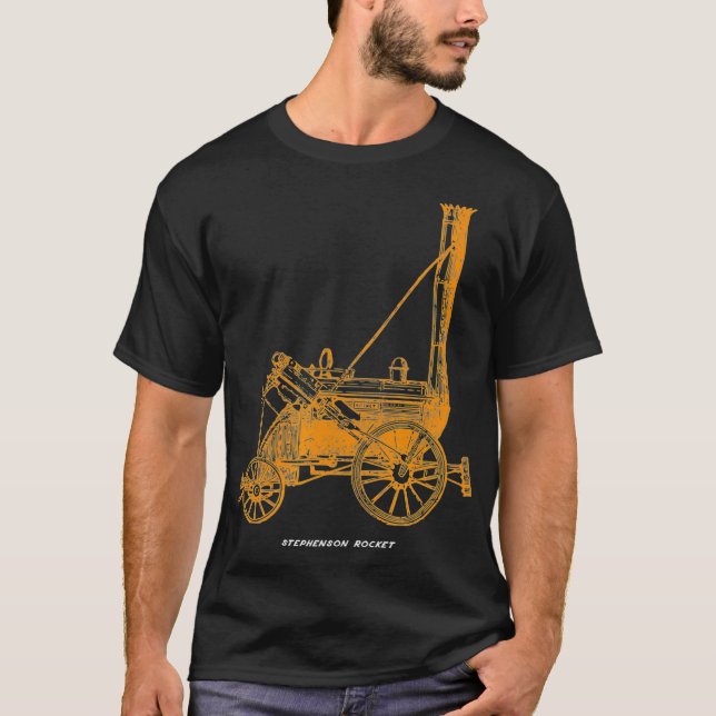 Stephensons raketångmotor Tåg-lokomotiv T Shirt (Framsida)