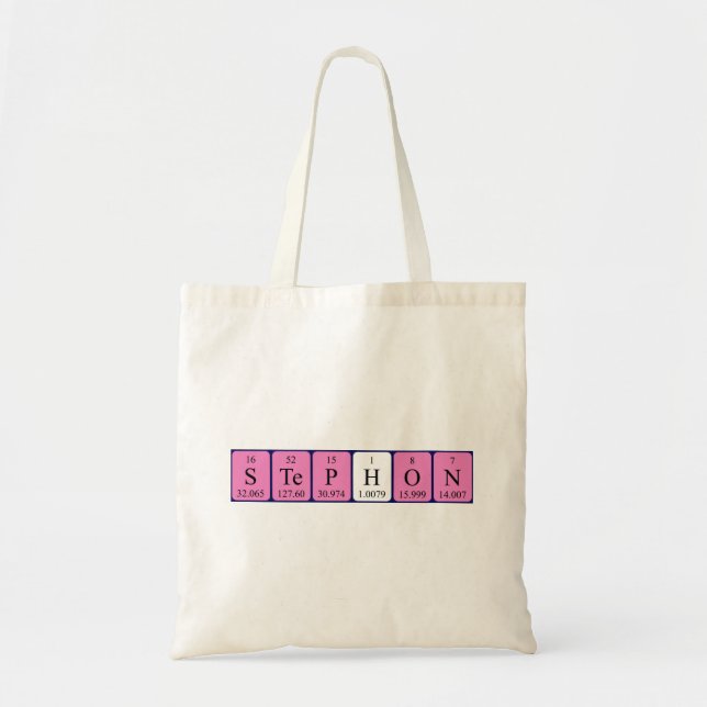 Stephon Periodisk bord namn tote bag Tygkasse (Framsidan)