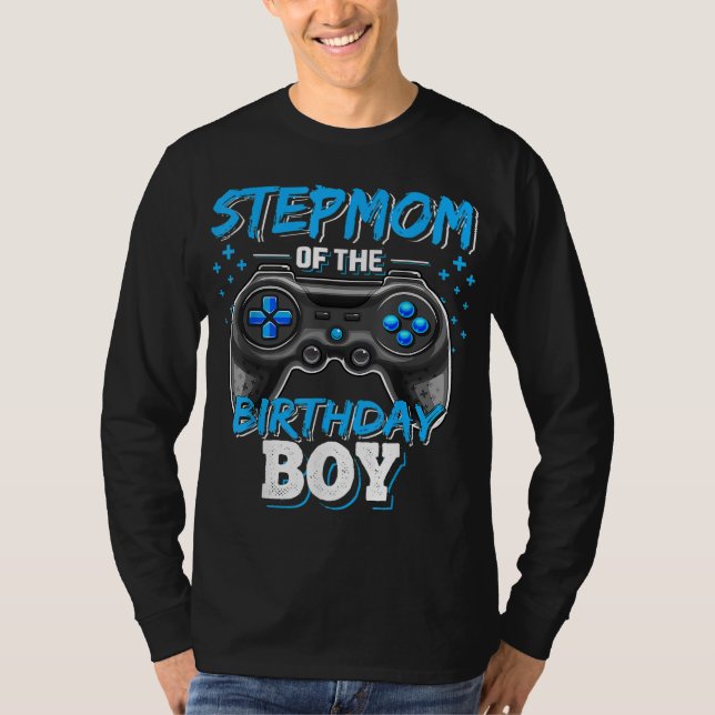 Stepmamma för Birthday Boy Matching Family Video T Shirt (Framsida)