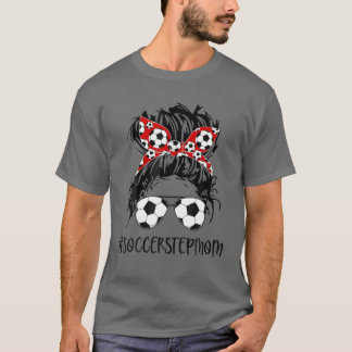 Stepmamma Life Soccer Stepmamma Mors dag Messy Bun T Shirt