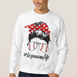 Stepmamma Life Softball Baseball Funny Stepmomlife Lång Ärmad Tröja