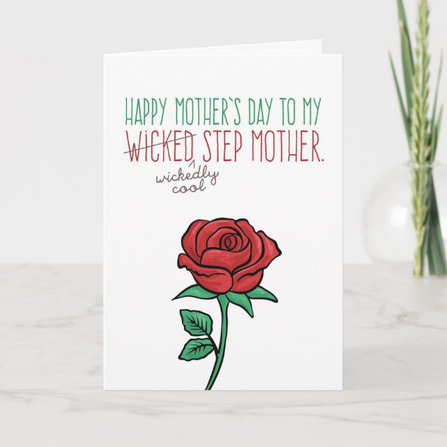 Stepmamma med mors dag-Coola (snabb) Kort (Framsida)