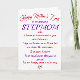 Stepmamma Mors dag White Typography Card Kort