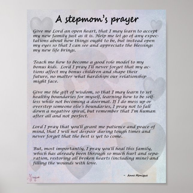 Stepmamma Prayer poster 8 x 10 - inga biobarn (Framsidan)