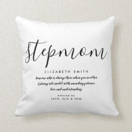 Stepmamma Quote Elegant Black and White Dekorativ Kudde