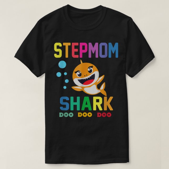 Stepmamma Shark Shirt Stepmamma Shark Älskare Fami T Shirt (Design framsida)