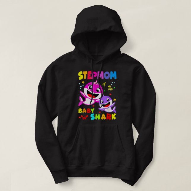 Stepmamma Shark Stepmamma Shark Family Mors dag Hoodie (Design framsida)