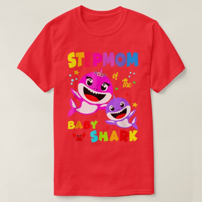Stepmamma Shark Stepmamma Shark Family Mors dag T Shirt (Design framsida)