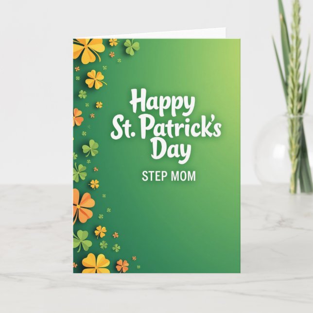 Stepmamma St. Patrick dag kort (Framsida)