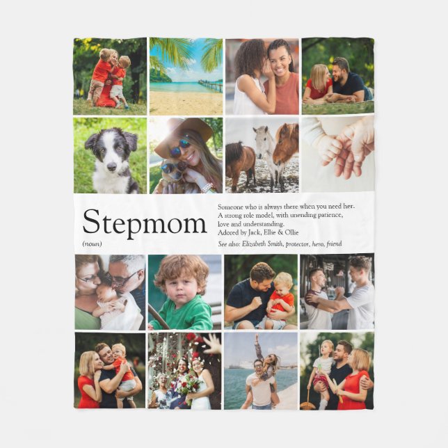 Stepmom Bonus Mom Definition 16 Foto Collage Fleecefilt (Framsidan)