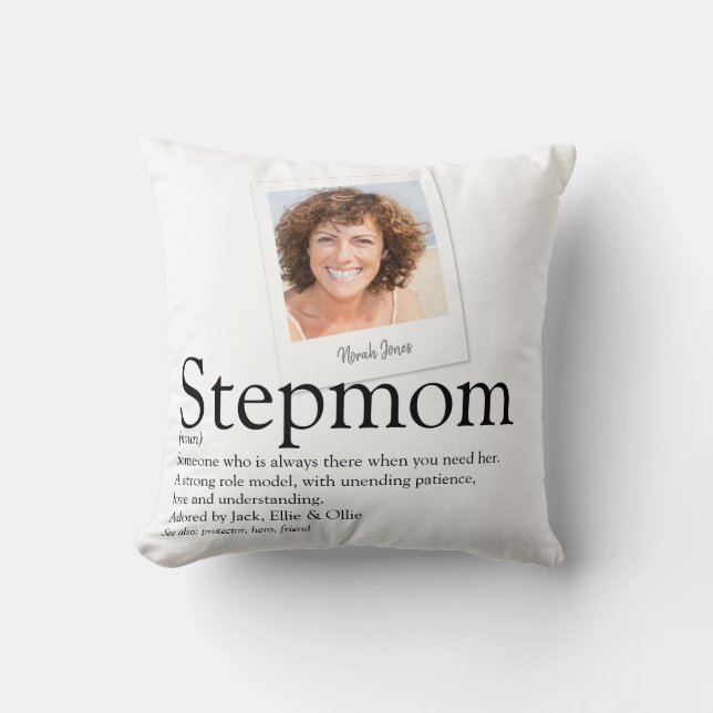 Stepmom Bonus Mom Definition Modern Foto Kudde (Framsida)