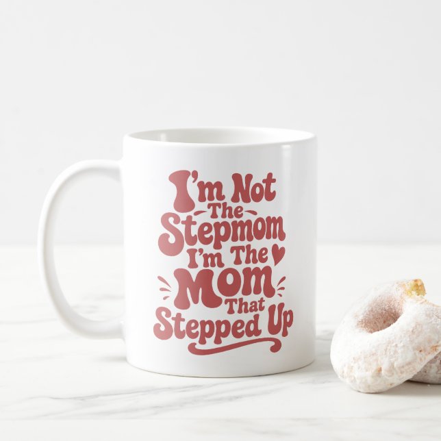 Stepmom-gåva Mamman som tog steget Retro Kaffemugg (Med munk)