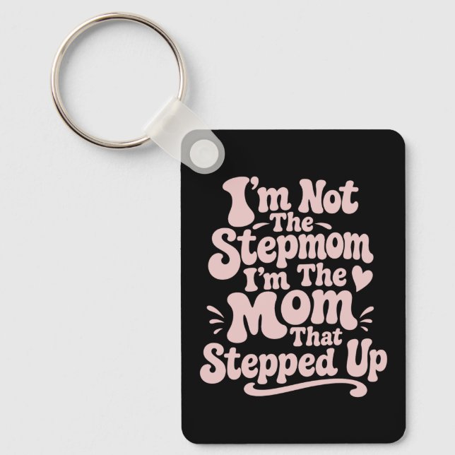 Stepmom-gåva Mamman som tog steget Retro Nyckelring (Framsida)