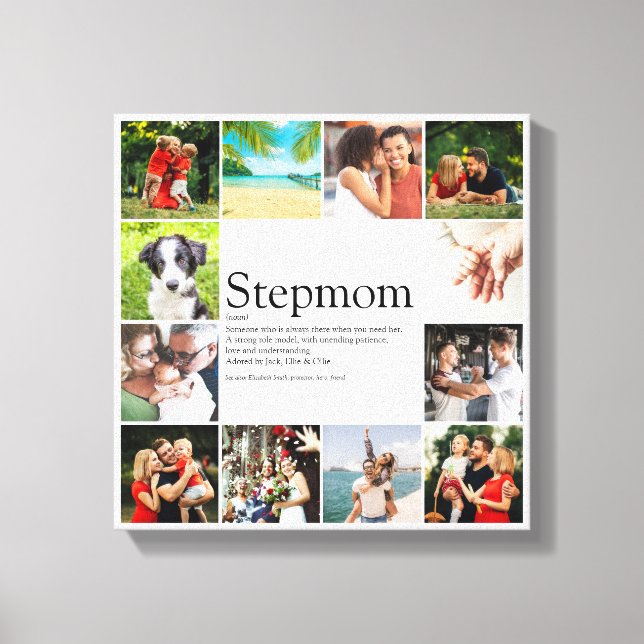Stepmom Stepmum Bonus Mamma Definition Foto Collag Canvastryck (Framsida)
