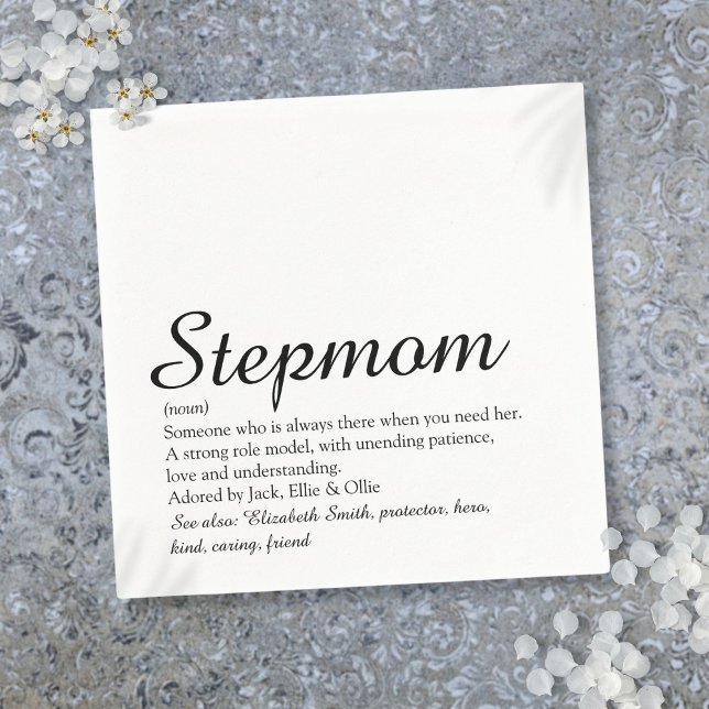 Stepmom Styvmoder Definition Skript Pappersservett (Stepmom Stepmother Definition Script Napkins)