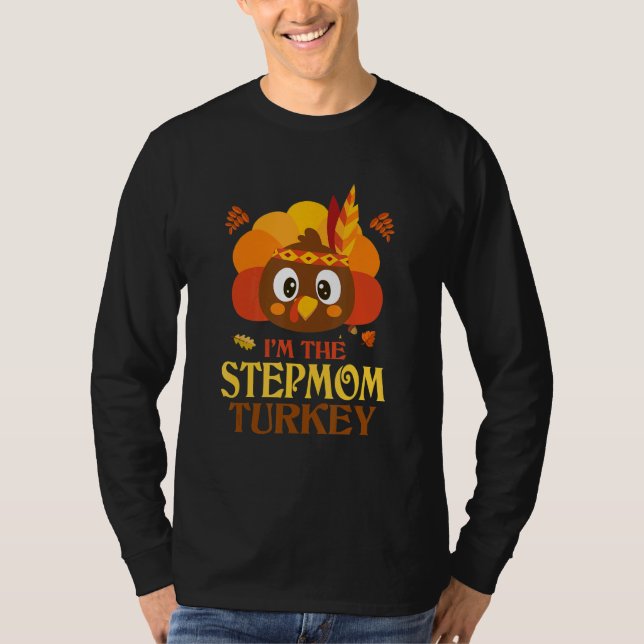 Stepmom Turkey Family Matching Thanksgiving Christ T Shirt (Framsida)
