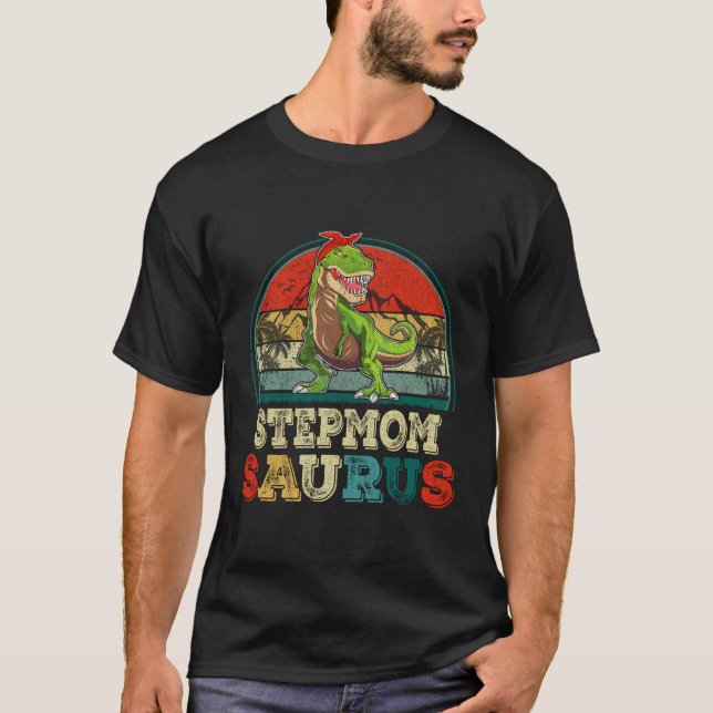 Stepmomsaurus Dinosaur Funny Stepmamma Saurus-fami T Shirt (Framsida)