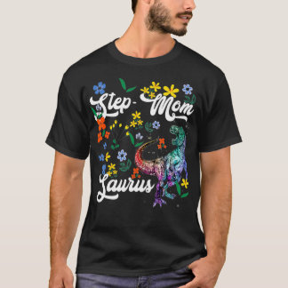 StepMomsaurus StepMamma Dinosaur TRe-blomma T Shirt