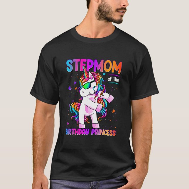 Stepmor från Birthday Princess Girl Dabbing Unic T Shirt (Framsida)