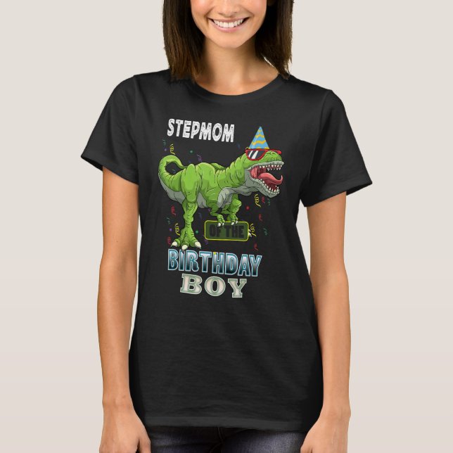 Stepmor från födelsedagstjuren Rex Dinosaur Birthd T Shirt (Framsida)