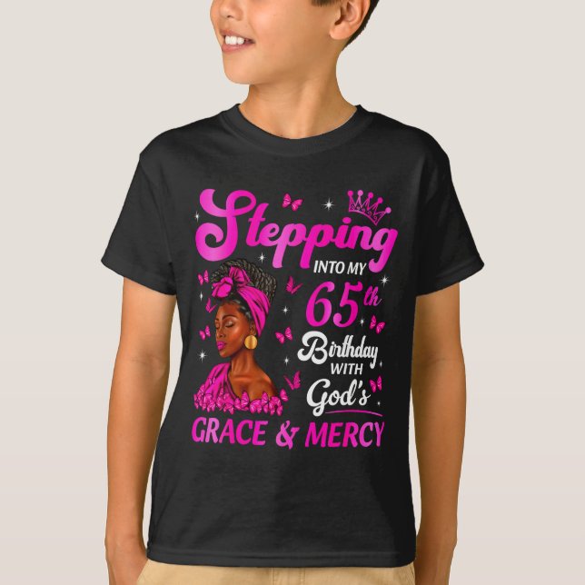 Stepng Into My 65th Birthday Christian Bday Women  T Shirt (Framsida)