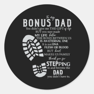 Steppappa Bonus Pappa Fars Dag Från Stepson Runt Klistermärke