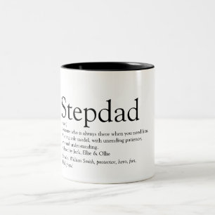 Steppappa Definition Fars Dag Modernt Roligt Två-Tonad Mugg