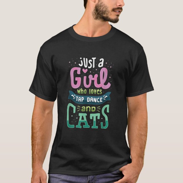 Steppdans och katter kattdam  Steppdansarpresenter T Shirt (Framsida)