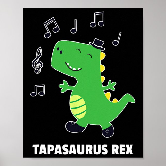 Steppdans -tapasaurus Rex-dinosaur Recital Present Poster (Framsidan)