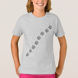 Stepped Into My Heart | Dogs Paw Prints Girl's Dog T Shirt