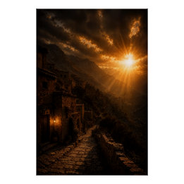 Stepped Mountain Village Poster Perfect Poster