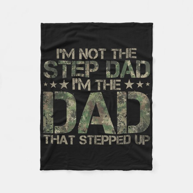 Stepped Up Dad Tröja - Pappa som tog steget Amerik Fleecefilt (Framsidan)