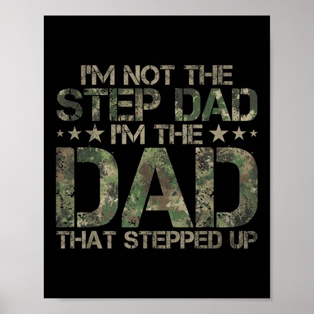 Stepped Up Dad Tröja - Pappa som tog steget Amerik Poster (Framsidan)